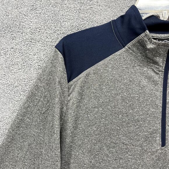 NFL Patriots Sweatshirt Mens Medium Gray Blue 1/4 Zip NFL Football New England - Picture 4 of 16